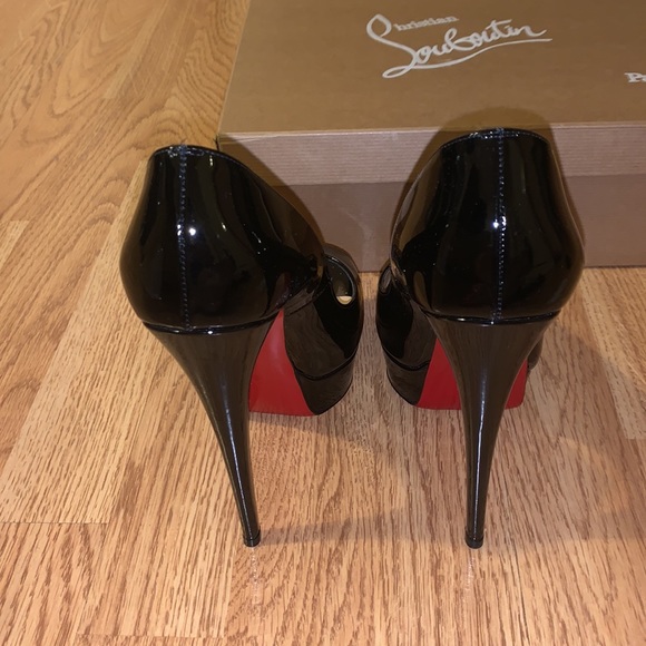 PRICE DROPPED Christian Louboutin Black Lady Peep 150 MM - Picture 5 of 12